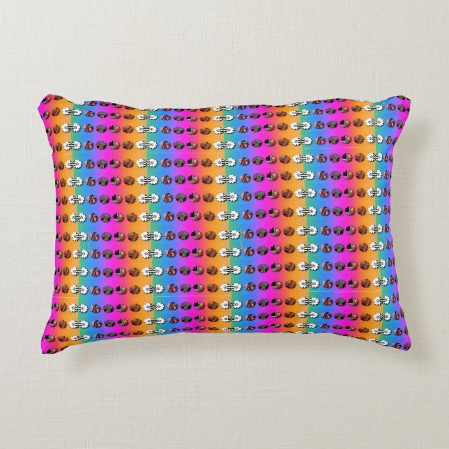 Rainbow Florets  Accent Pillow (Front)