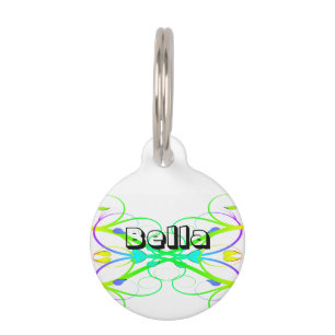 Rainbow Flourishes Pet Tag