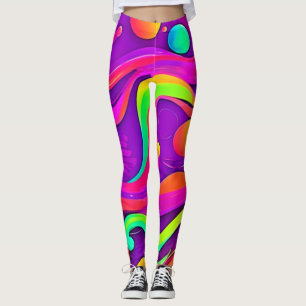 Rainbow Flow: Abstract Fun Leggings