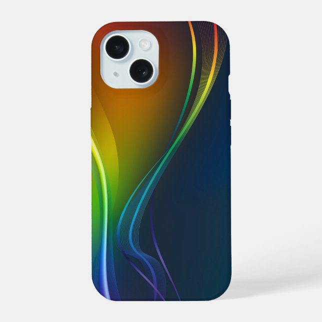 Rainbow Flow Abstract iPhone 15 Case (Back)