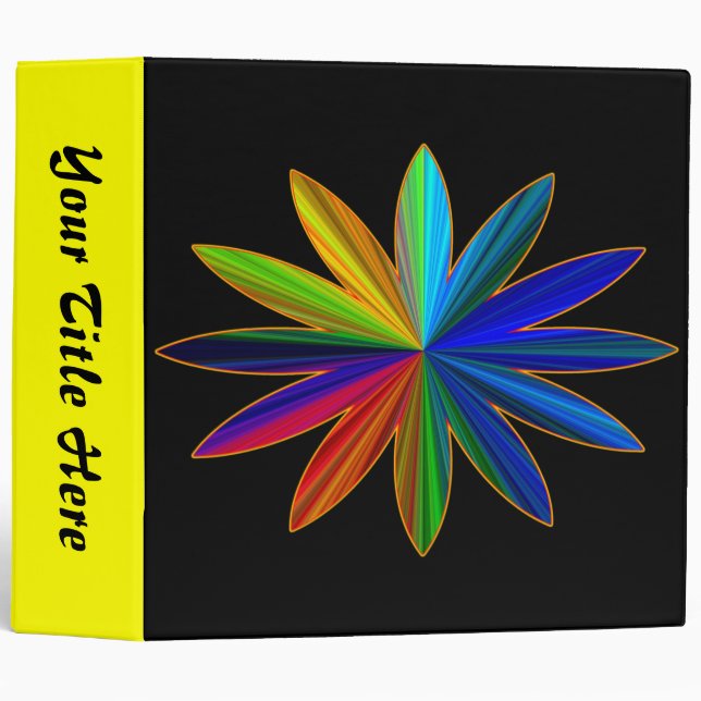Rainbow Flower Binder (Front/Spine)
