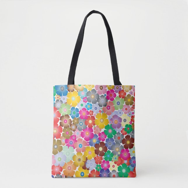 Rainbow flower blooms tote bag (Front)