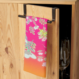 Rainbow Flower Blossoms Kitchen Towel