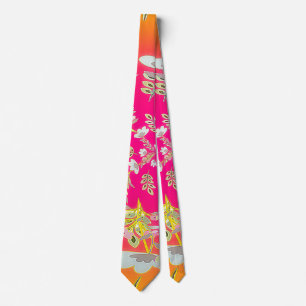 Rainbow Flower Blossoms Tie