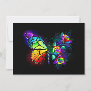 Rainbow flower butterfly announcement