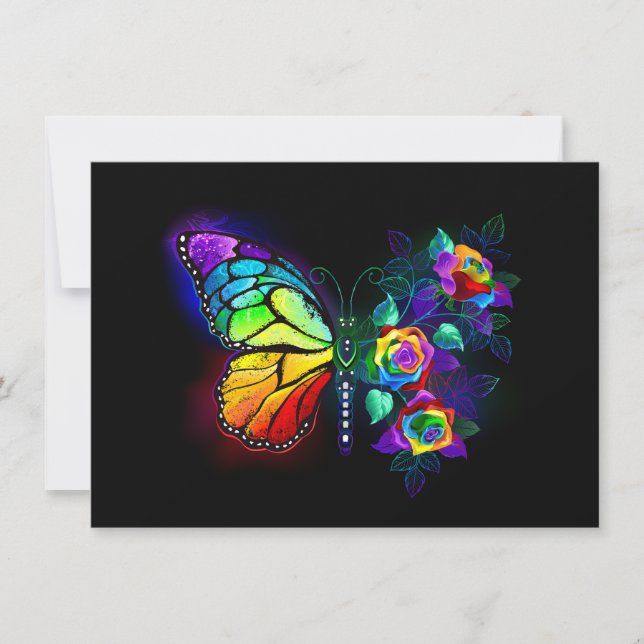 Rainbow flower butterfly announcement (Front)