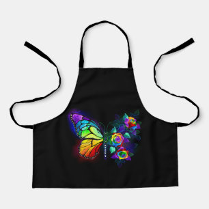 Rainbow flower butterfly apron