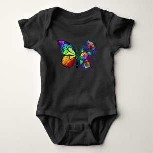 Rainbow flower butterfly baby bodysuit