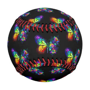 Rainbow flower butterfly baseball