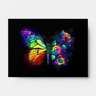 Rainbow flower butterfly envelope