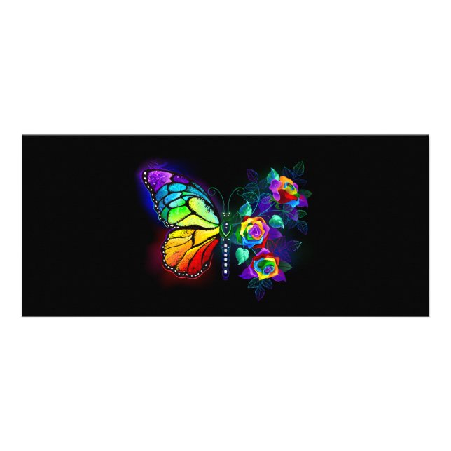 Rainbow flower butterfly rack card (Front)