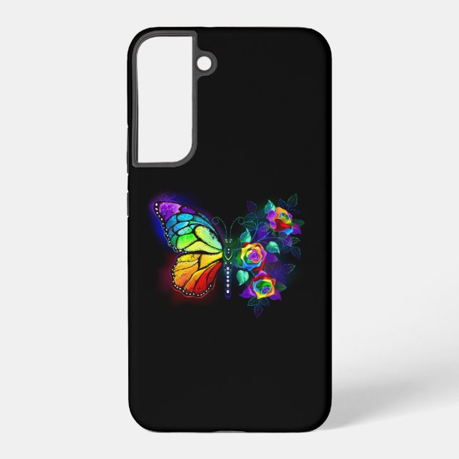 Rainbow flower butterfly samsung galaxy s22+ case (Back)