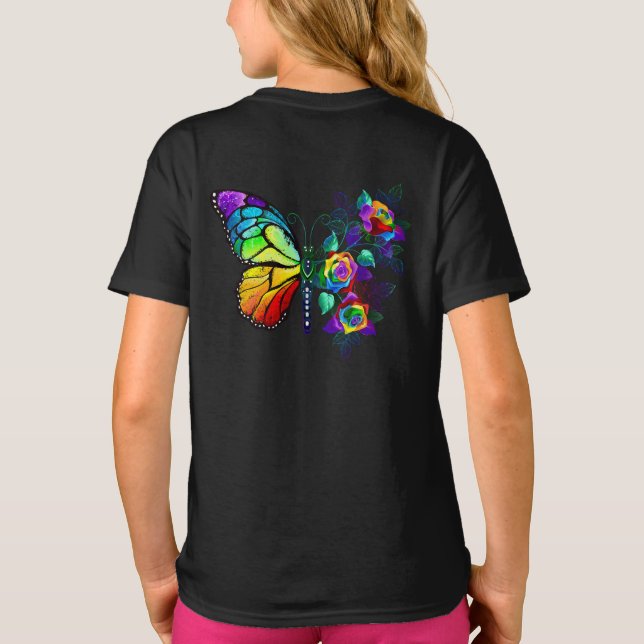 Rainbow flower butterfly T-Shirt (Back)
