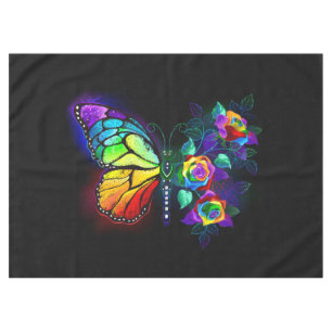 Rainbow flower butterfly tablecloth