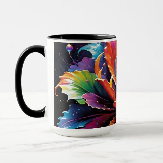Rainbow Flower Coffee Mug (Left)