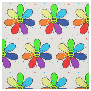 Rainbow Flower Fabric