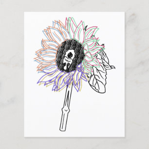 Rainbow Flower Funky Art