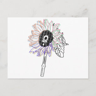 Rainbow Flower Funky Art Holiday Postcard