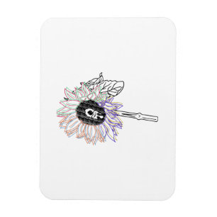 Rainbow Flower Funky Art Magnet