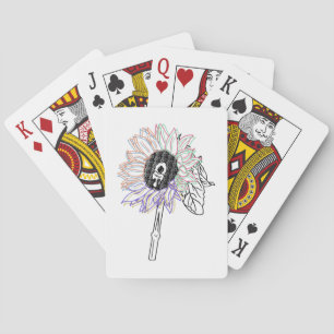 Rainbow Flower Funky Art Playing Cards