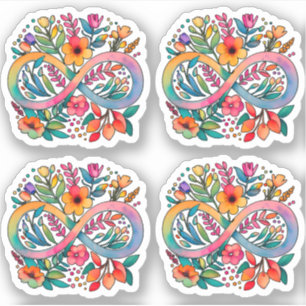 Rainbow Flower Infinity Symbol   Autism Acceptance