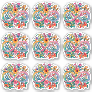 Rainbow Flower Infinity Symbol   Autism Acceptance