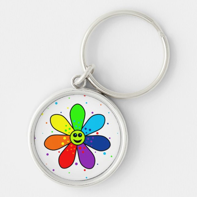 Rainbow Flower Keychain (Front)
