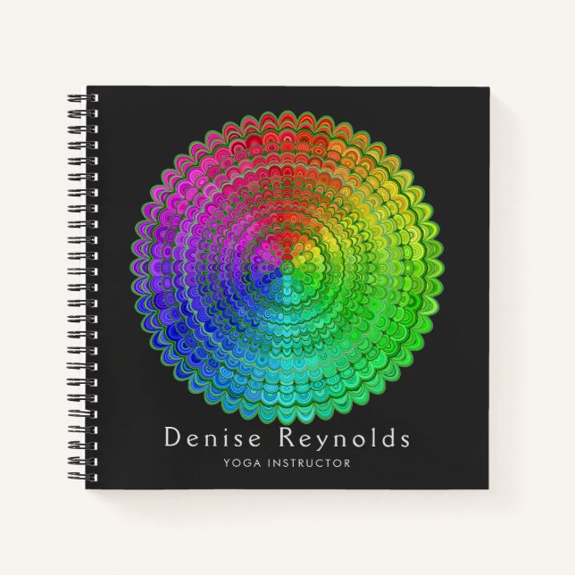 Rainbow Flower Mandala Notebook (Front)