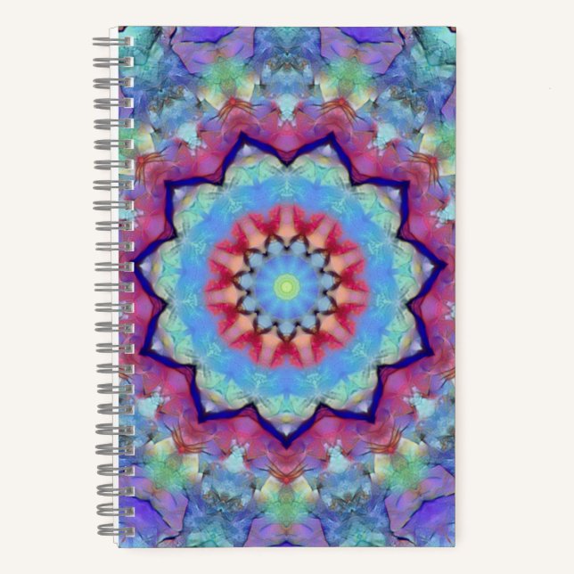 Rainbow Flower Mandala Soft Cover Notebook (Front)