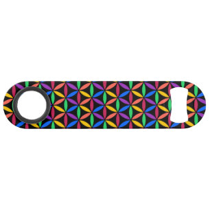 Rainbow Flower of Life Pattern Bar Key