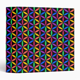 Rainbow Flower of Life Pattern Binder