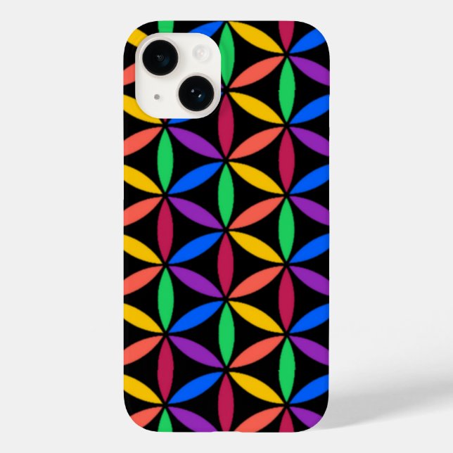 Rainbow Flower of Life Pattern Case-Mate iPhone Case (Back)