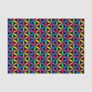 Rainbow Flower of Life Pattern Tissue Paper