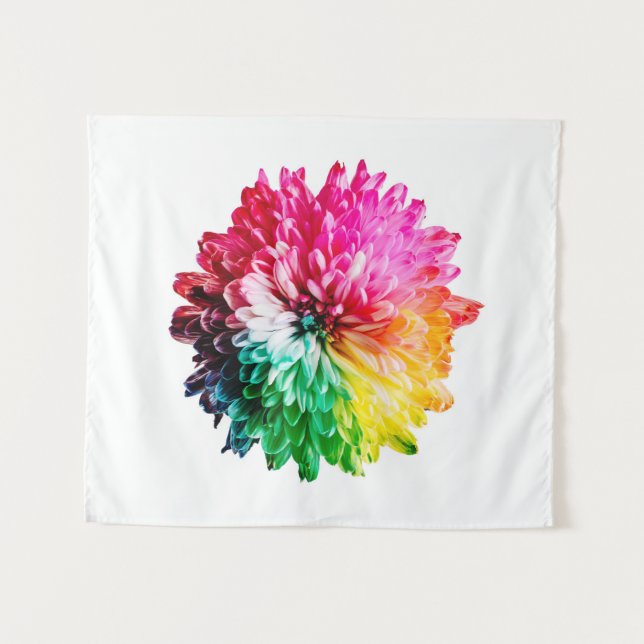 Rainbow Flower Photograph Wall Tapestry (Front (Horizontal))