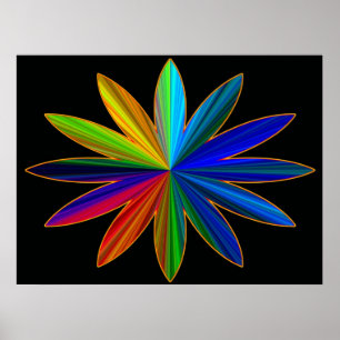 Rainbow Flower Poster