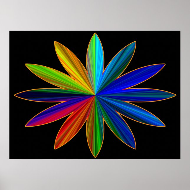 Rainbow Flower Poster (Front)