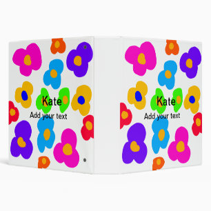 Rainbow flower pride love add name text lqbtq abst binder