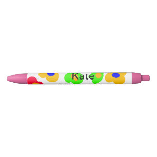 Rainbow flower pride love add name text lqbtq abst black ink pen