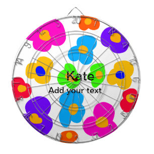 Rainbow flower pride love add name text lqbtq abst dartboard