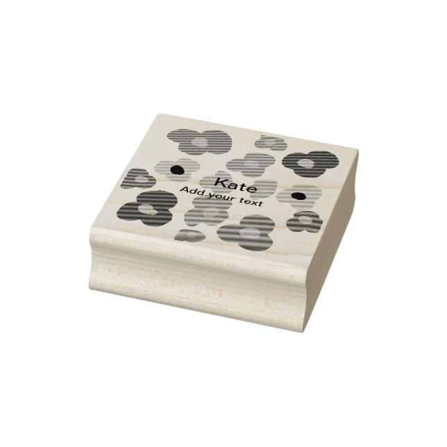 Rainbow flower pride love add name text lqbtq abst rubber stamp (Stamp)