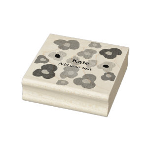 Rainbow flower pride love add name text lqbtq abst rubber stamp
