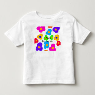 Rainbow flower pride love add name text lqbtq abst toddler t-shirt