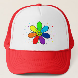 Rainbow Flower Trucker Hat