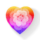 Rainbow Flower Unique Designer Crochet Print Heart