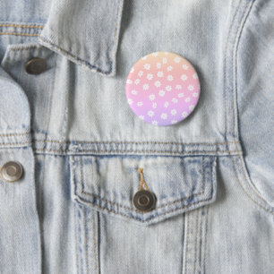 Rainbow Flowers 2 Inch Round Button