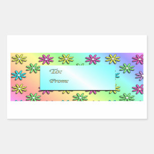 Rainbow Flowers Gift Tags