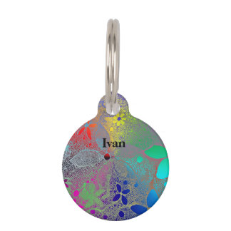 Rainbow Flowers In Lace Pet Tag