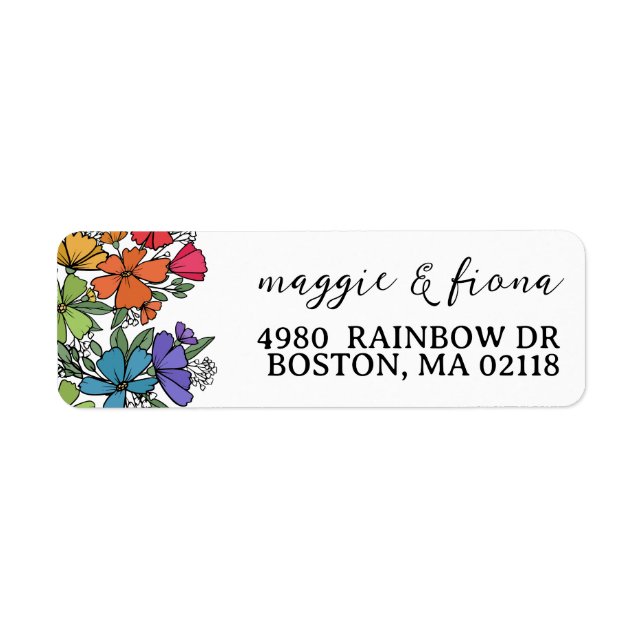 Rainbow Flowers LGBT Wedding (Front)