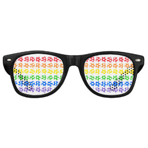Rainbow Flowers Retro Sunglasses