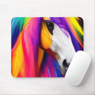 Rainbow Flowing Hair Mouse Pad
